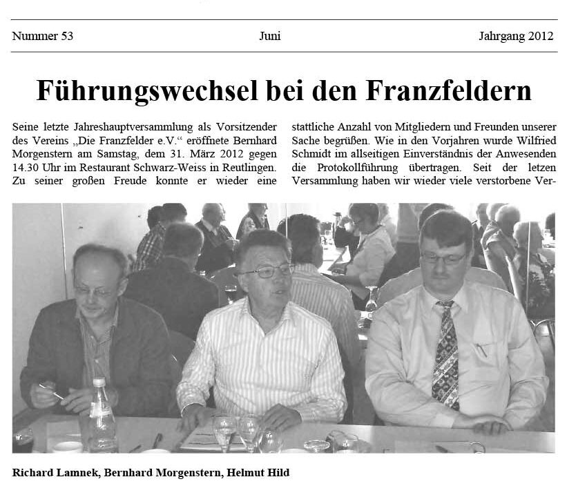 Ausgabe 53 der Franzfelder Zeitung Titelbild
