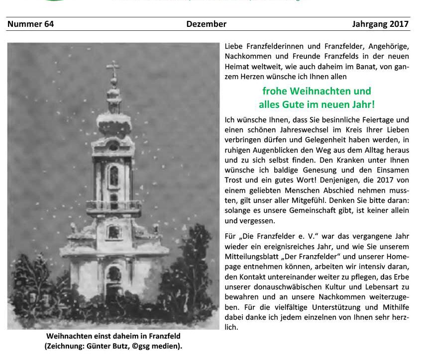 Ausgabe 64 der Franzfelder Zeitung Titelbild