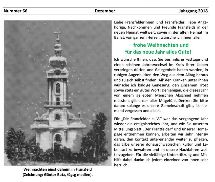 Ausgabe 66 der Franzfelder Zeitung Titelbild