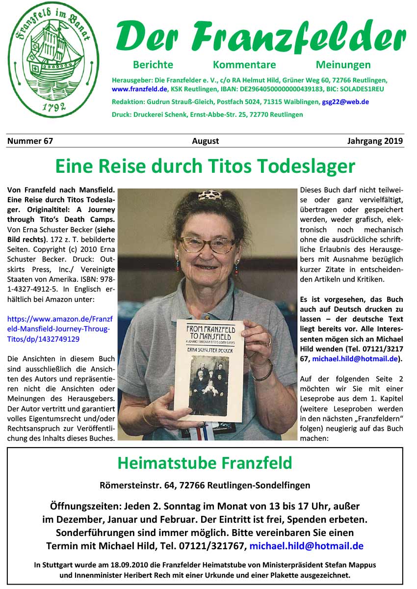Ausgabe 67 der Franzfelder Zeitung Titelbild
