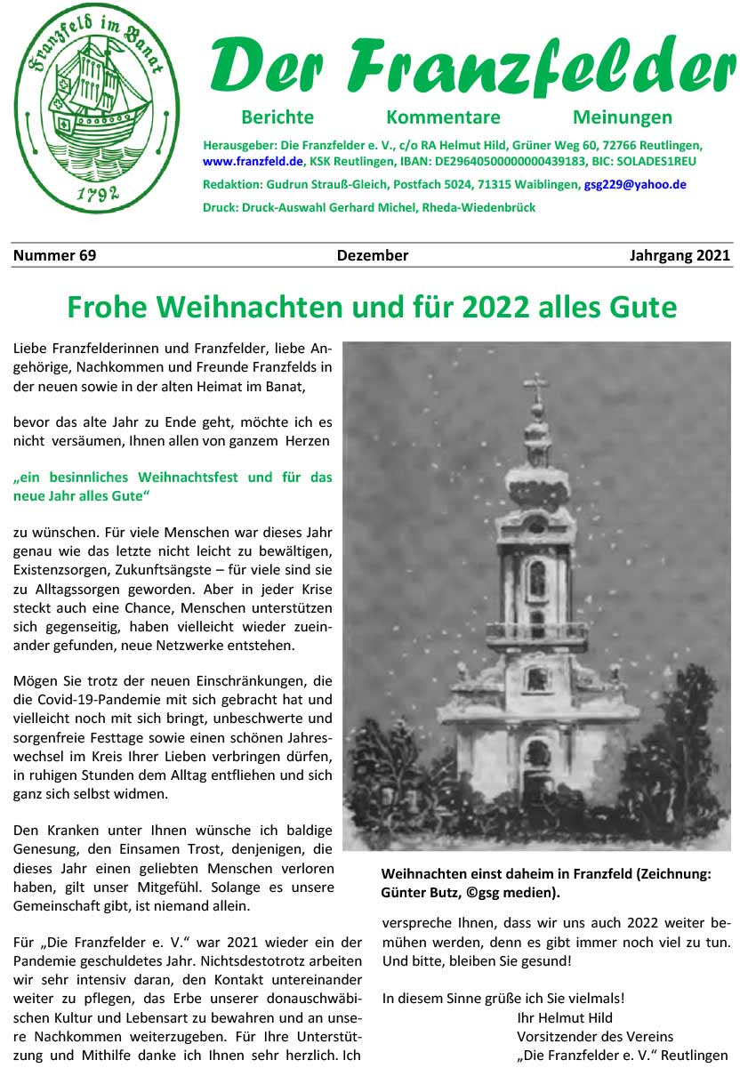 Ausgabe 69 der Franzfelder Zeitung Titelbild
