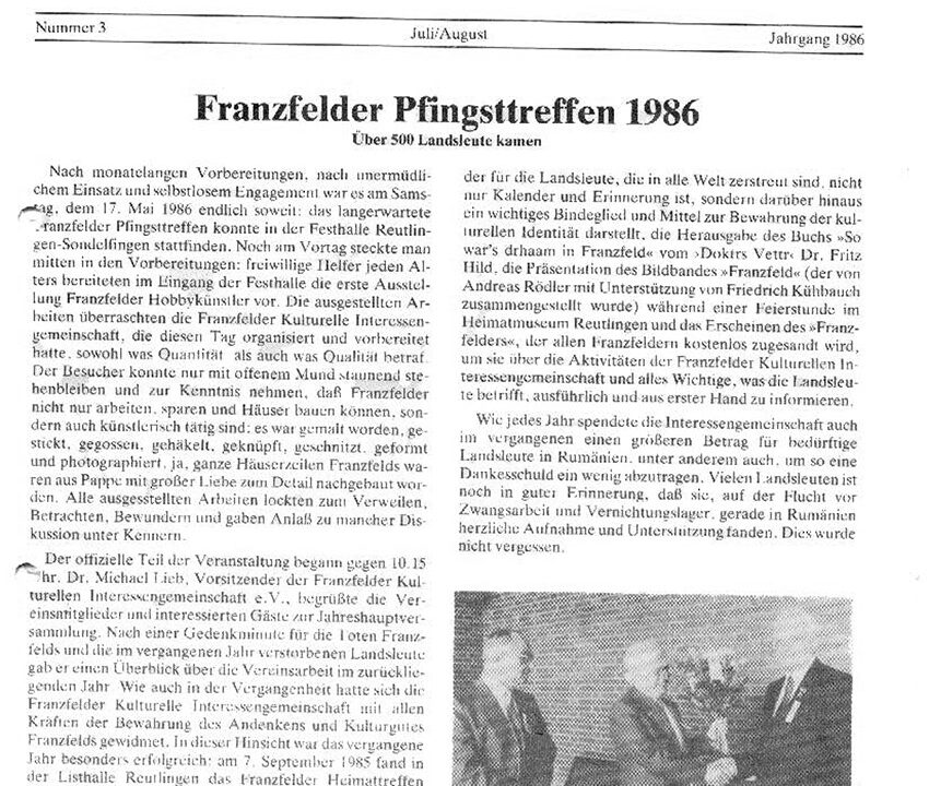 Ausgabe 3 der Franzfelder Zeitung Titel