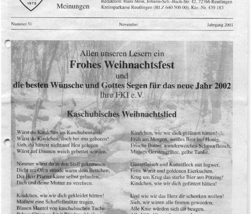 Ausgabe 31a der Franzfelder Zeitung Titelbild