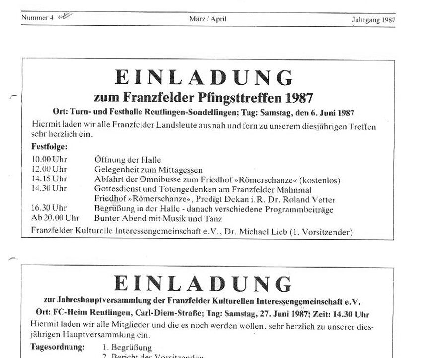Ausgabe 4 der Franzfelder Zeitung Titel