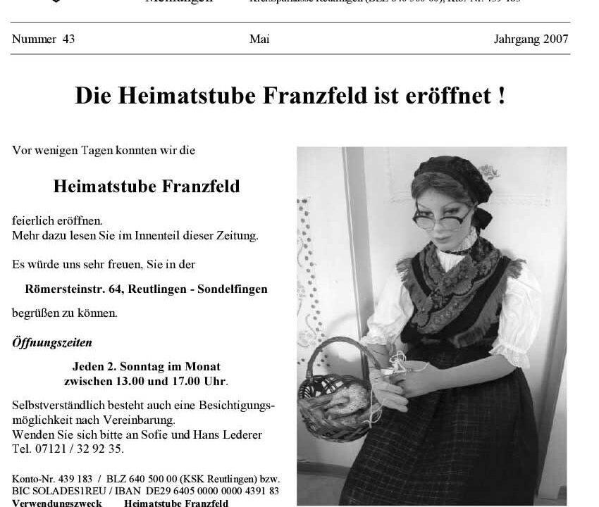 Ausgabe 43 der Franzfelder Zeitung Titelbild